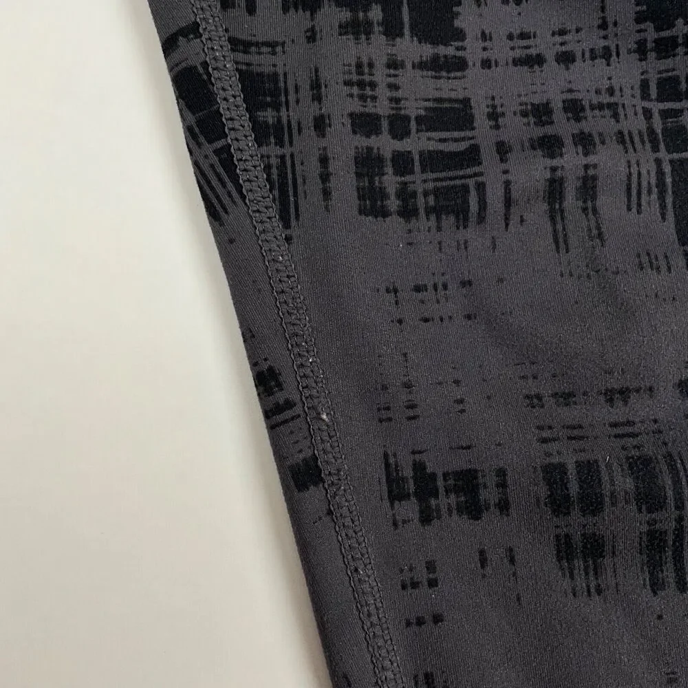 Zella Daily High Waisted Black Gray Grid Print Leggings Girls Sz XL 14/16 - Picture 11 of 11